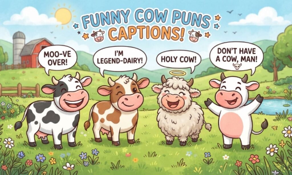 Funny Cow Puns Captions