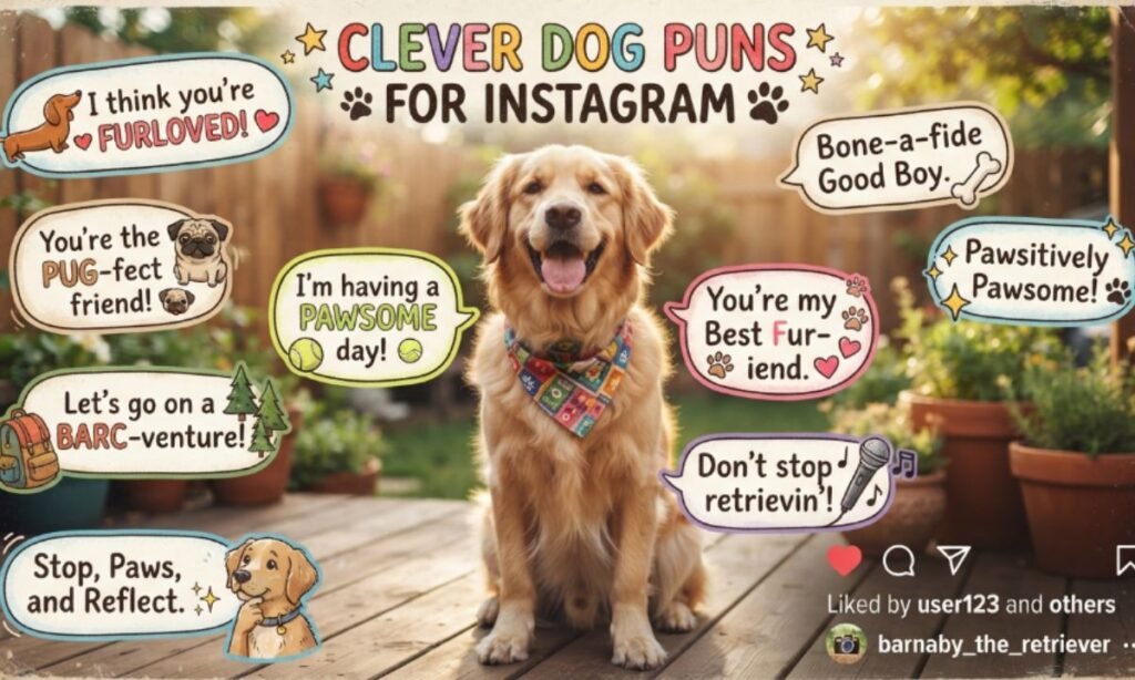 Clever Dog Puns for Instagram