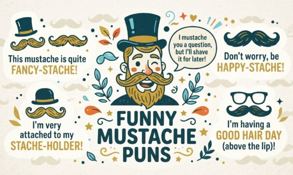 Funny Mustache Puns Captions