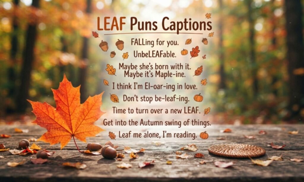 Leaf Puns Captions
