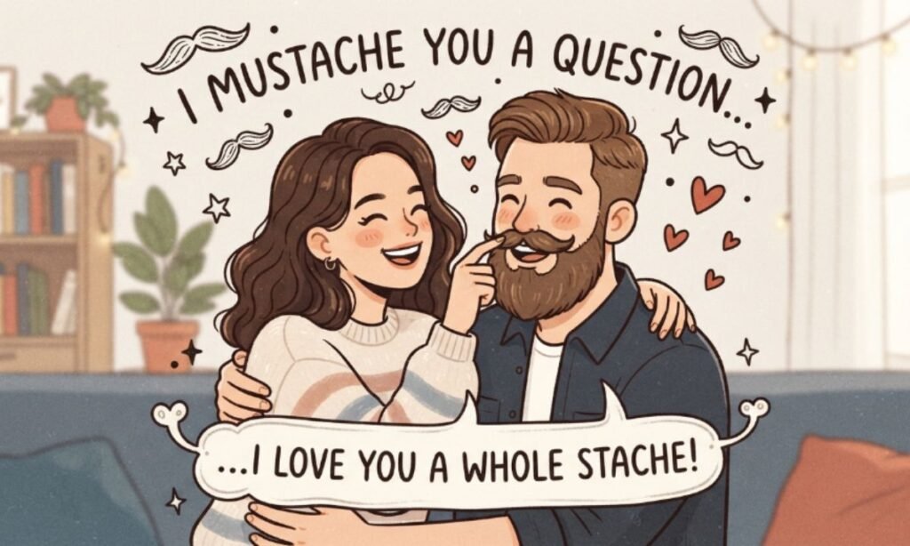 Mustache puns love