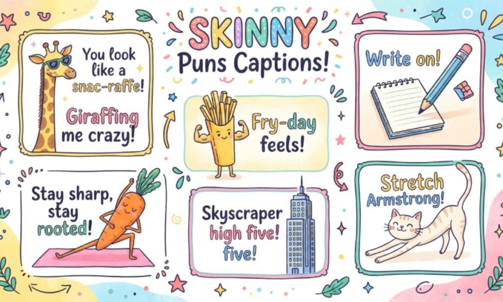 Skinny puns captions