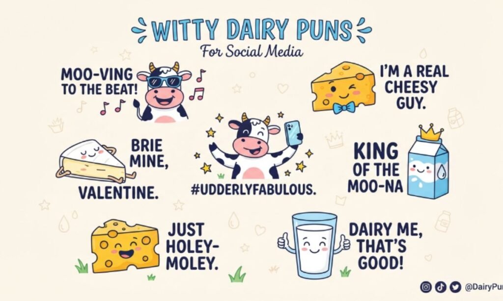 Witty Dairy Puns for Social Media