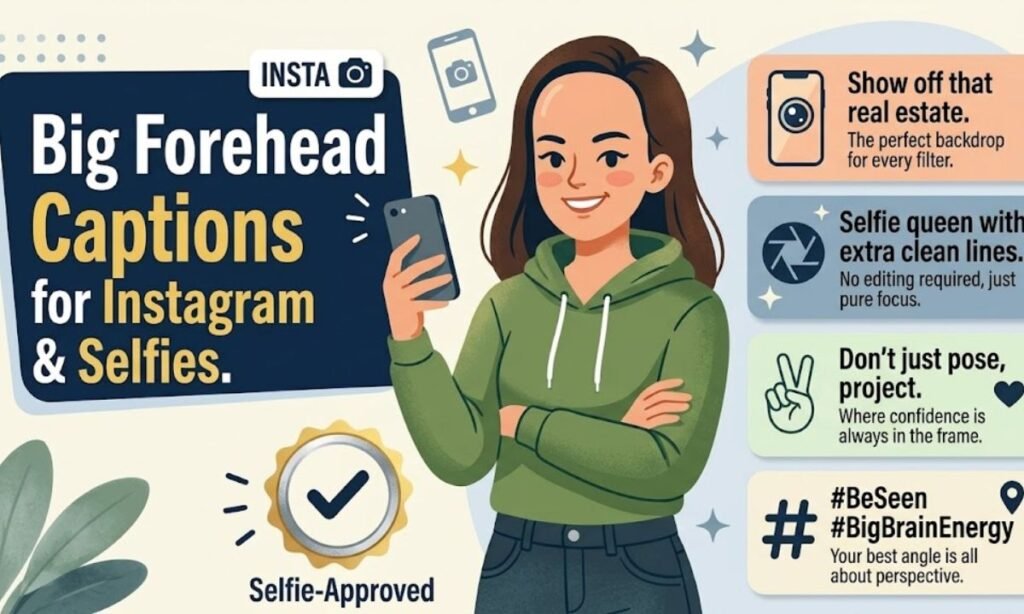 Big Forehead Captions for Instagram and Selfies