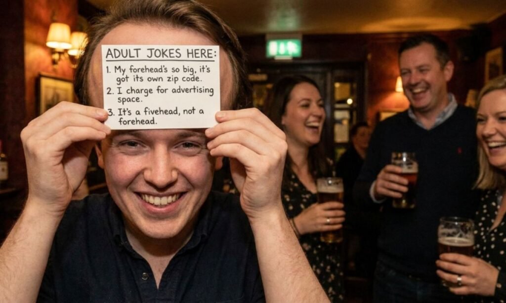Big forehead jokes for adults