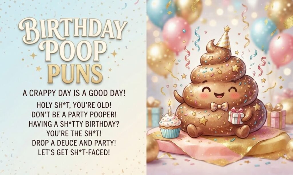 Birthday poop puns