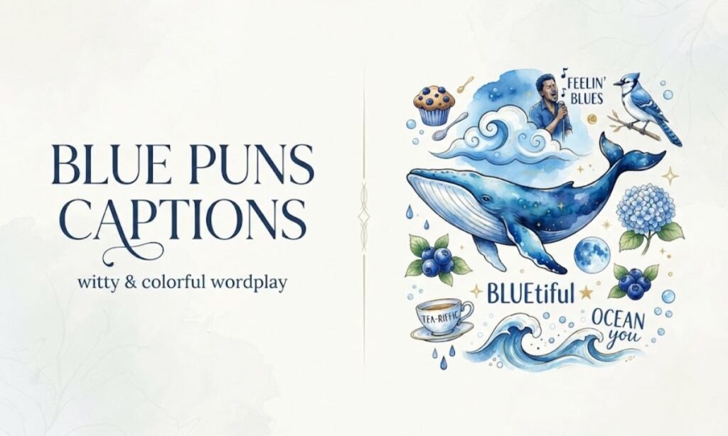 Blue puns captions