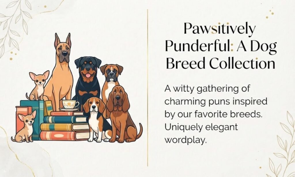 Chihuahua, Great Dane, Rottweiler, Boxer, Beagle, and Bloodhound Puns