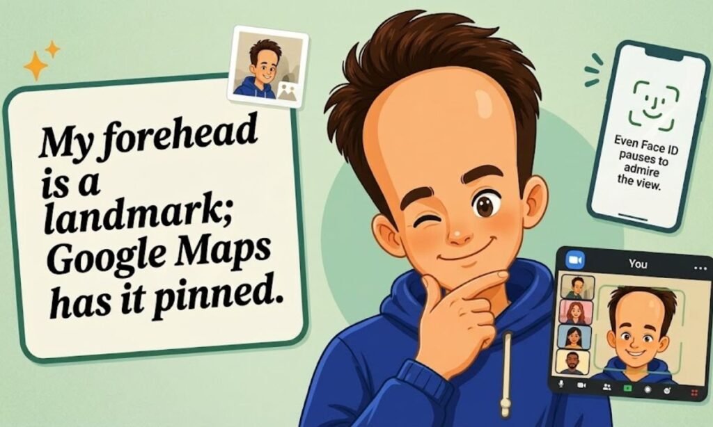 Clever Big Forehead Jokes for Photos, Face ID, and Zoom
