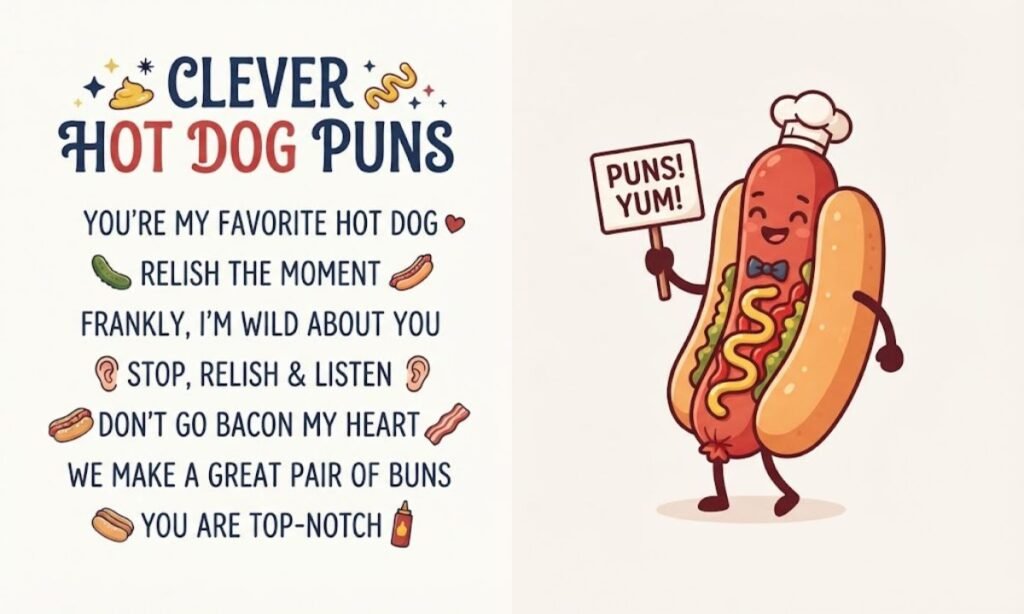 Clever hot dog puns