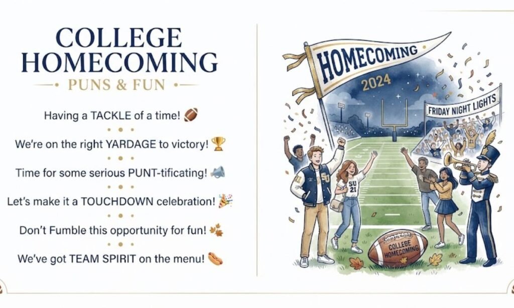 College, Homecoming, and Friday Night Football Puns