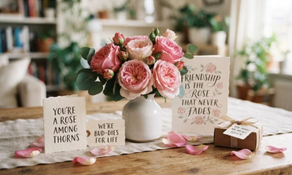 Cute Rose Puns and Friendship Messages
