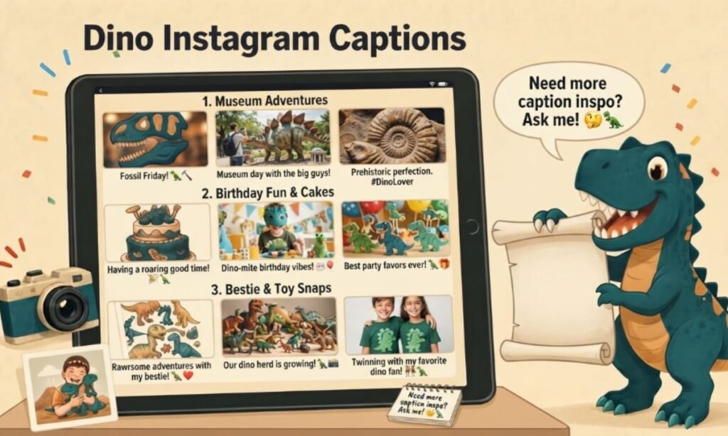 Dino Instagram Captions, Dinosaur Photo Captions, and Museum Lines