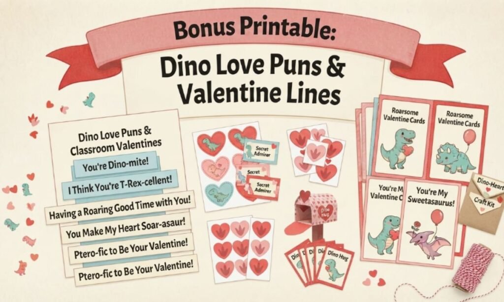 Dino Love Puns and Dinosaur Valentine Lines