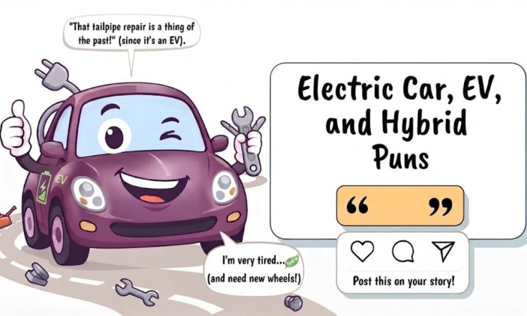 Electric Car, EV, and Hybrid Puns
