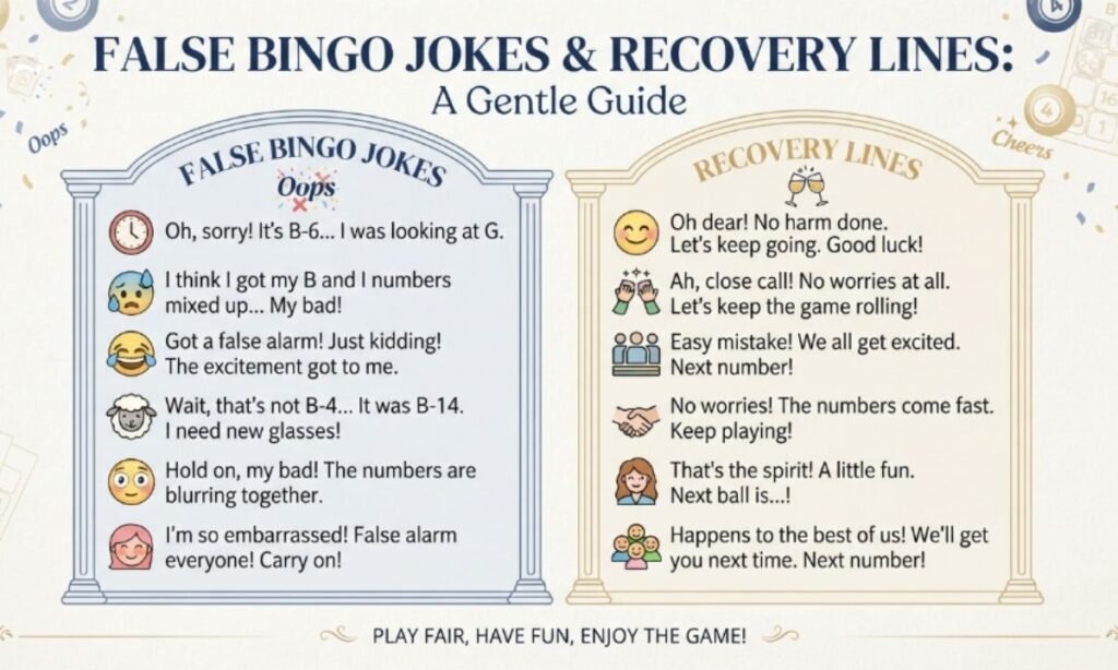 False Bingo Jokes and Recovery Lines