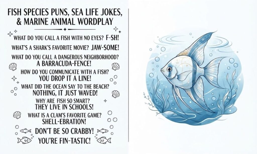 Fish Species Puns, Sea Life Jokes, and Marine Animal Wordplay