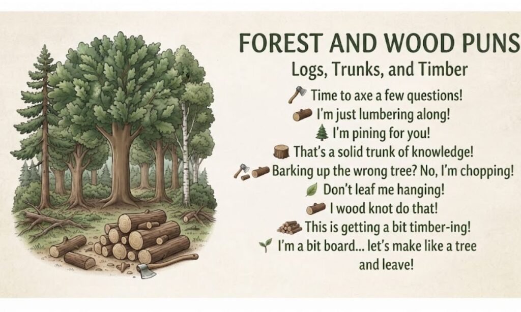 Forest and Wood Puns Logs, Trunks, and Timber