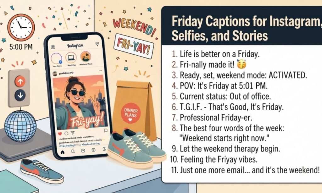Friday Captions for Instagram, Selfies, and Stories