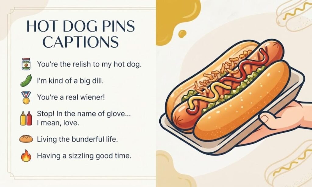 Hot dog puns captions
