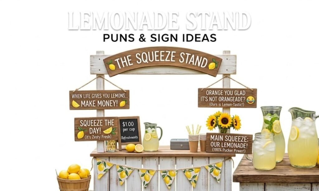 Lemonade Stand Puns and Sign Ideas