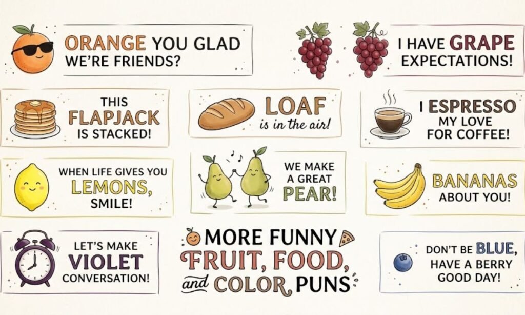 More Funny Fruit, Food, and Color Puns