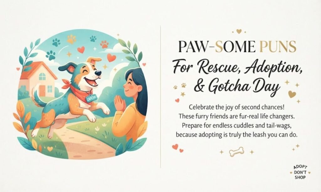 Rescue, Adoption, and Gotcha Day Dog Puns