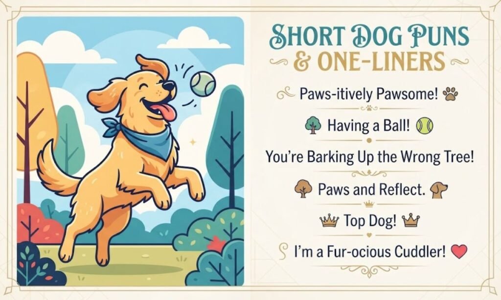 Short Dog Puns and One Liners