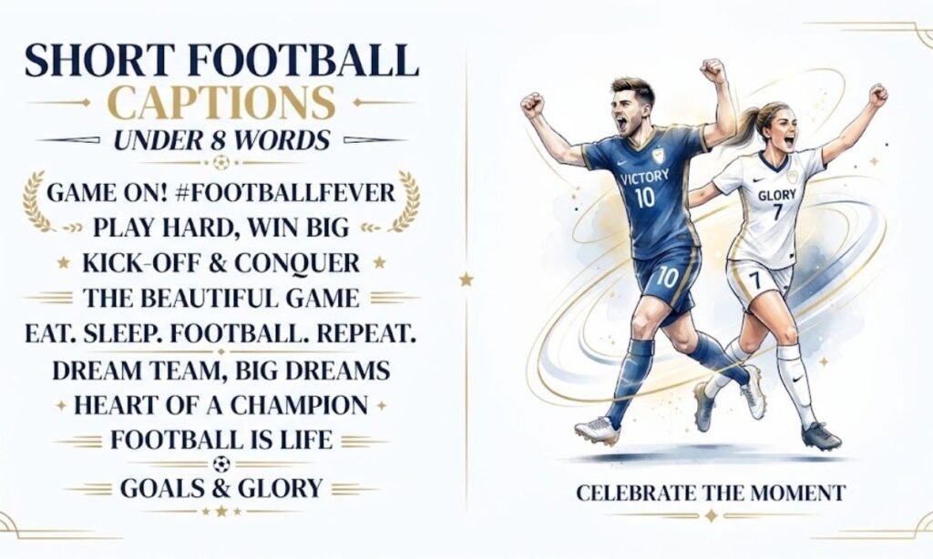 Short Football Captions Under 8 Words