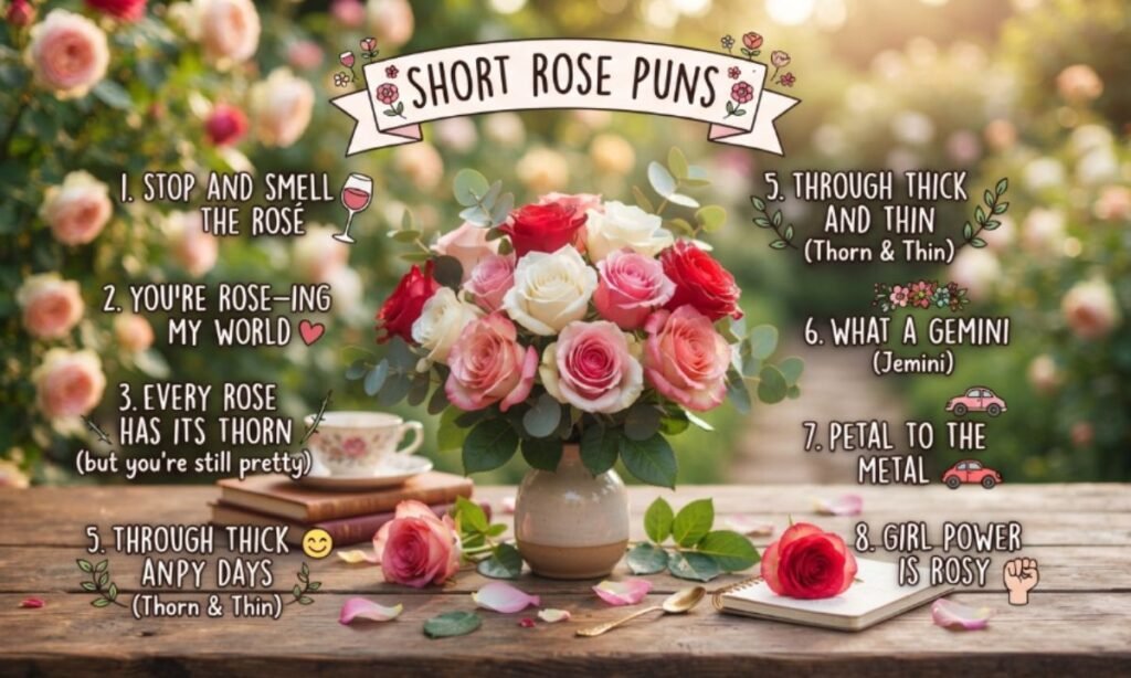 Short Rose Puns and Mini Captions