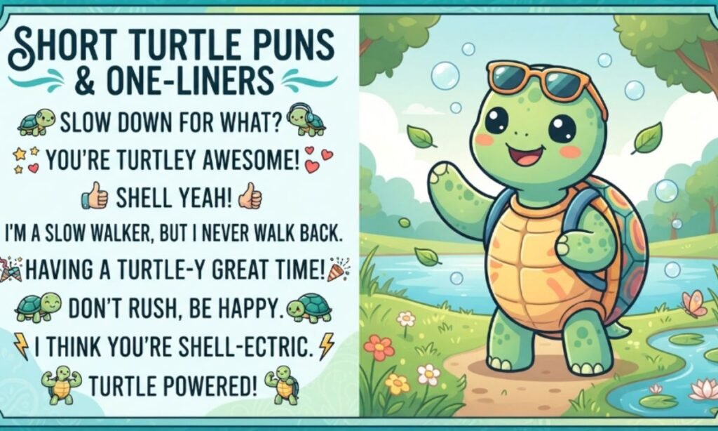 Short Turtle Puns and One-Liners