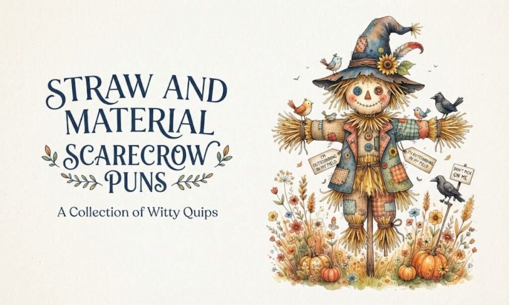 Straw and Material Scarecrow Puns