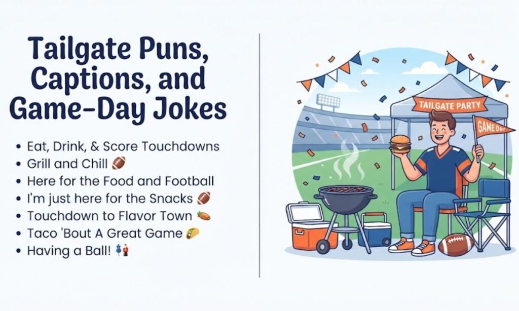 Tailgate Puns, Captions, and Game-Day Jokes