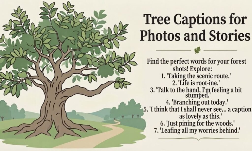Tree Captions for Photos and Stories