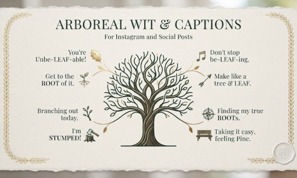 Tree Puns and Captions for Instagram and Social Posts