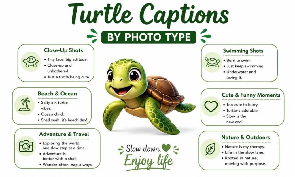 Turtle Captions by Photo Type