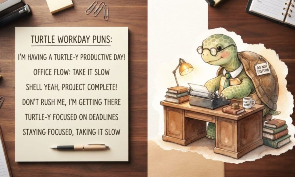 Turtle Workday and Office Puns