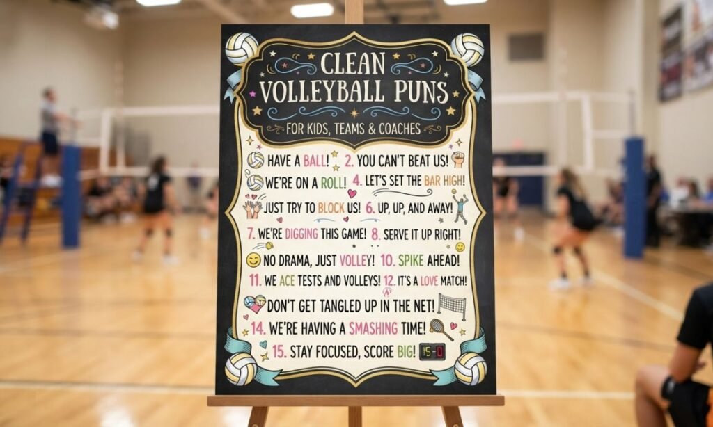 Clean One-Liner Volleyball Puns for Kids, Teams & Coaches