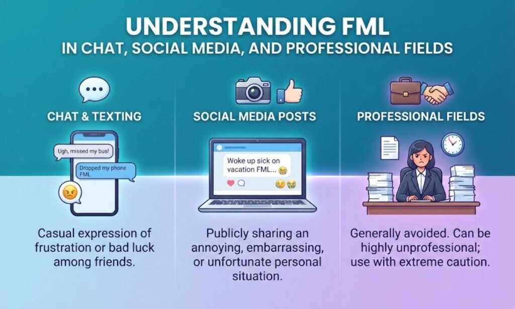 FML in Chat, Social Media, and Professional Fields