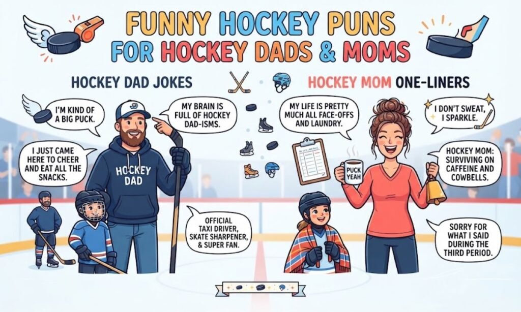 Funny Hockey Puns for Hockey Dads & Moms