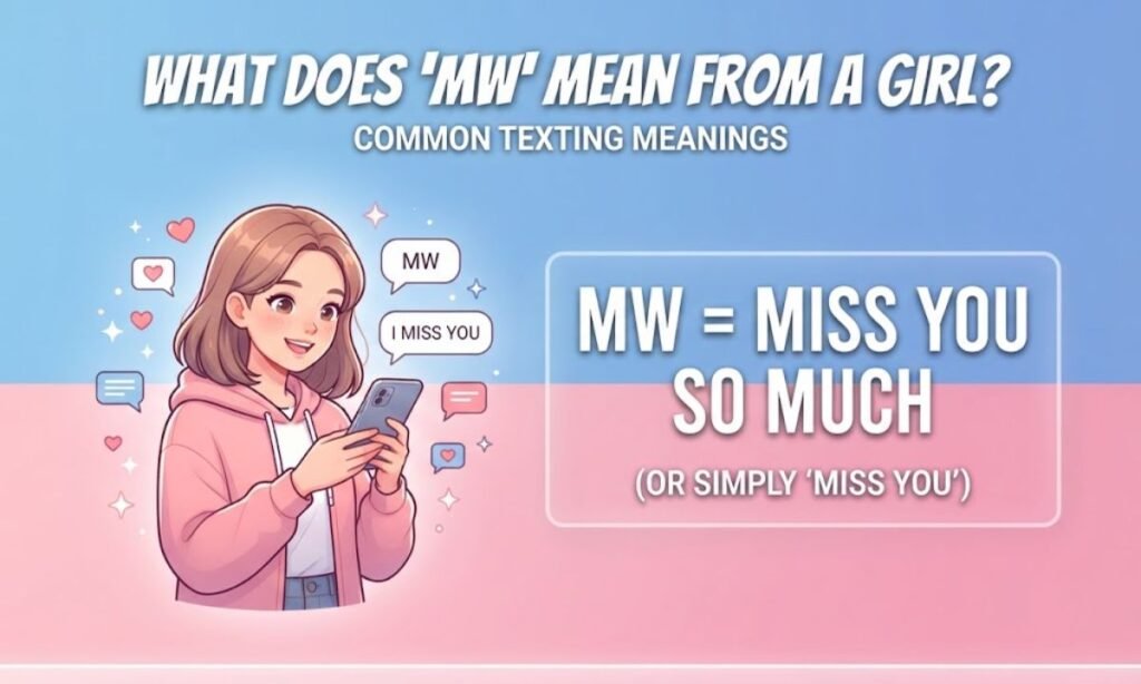 Mw meaning in text from girl