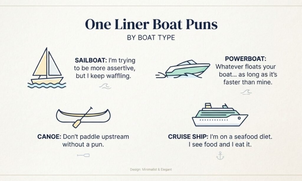 One Liner Boat Puns by Boat Type