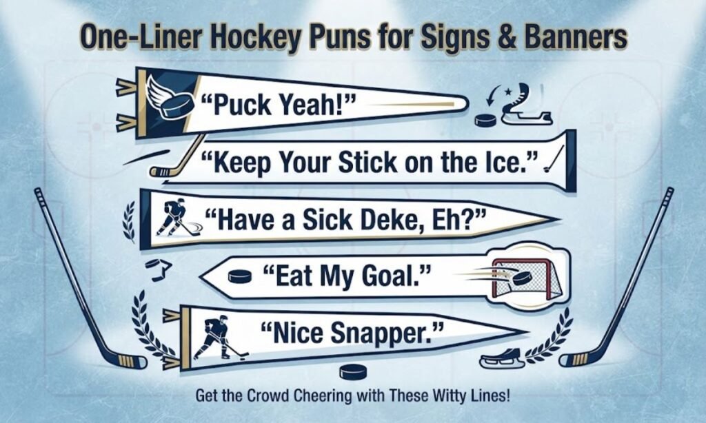 One-Liner Hockey Puns for Signs & Banners