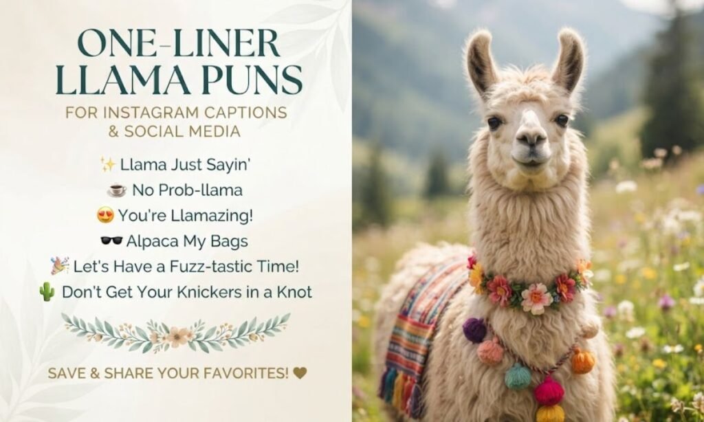 One-Liner Llama Puns for Instagram Captions & Social Media