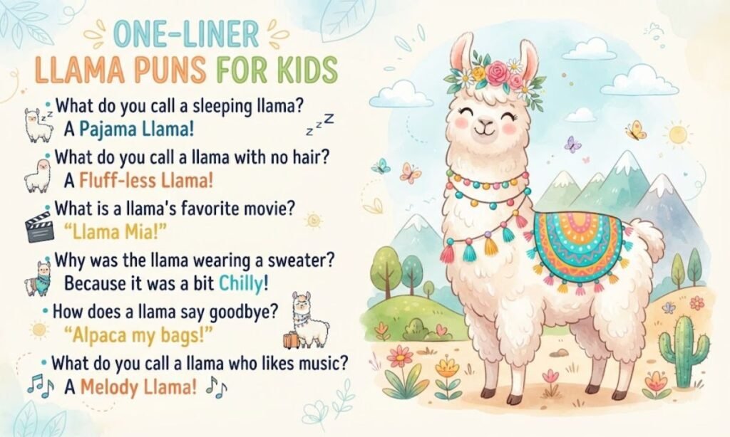 One-Liner Llama Puns for Kids (Clean & Family-Friendly)
