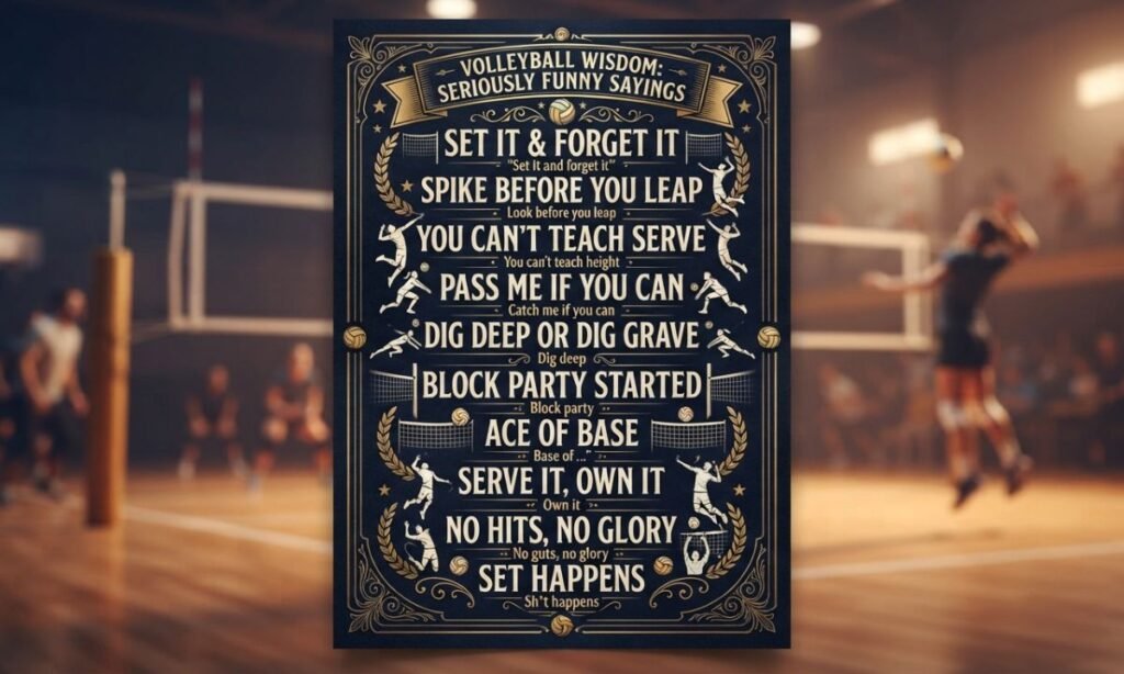 One-Liner Volleyball Puns Based on Twisted Famous Sayings