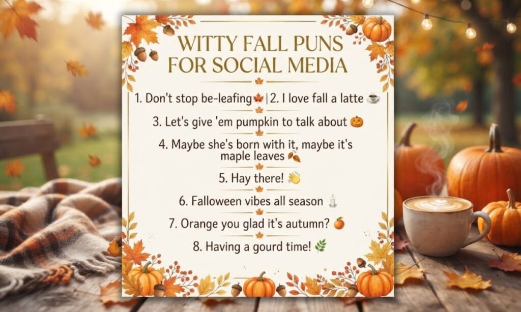 Witty Fall Puns for Social Media